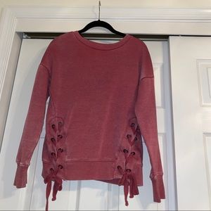 Sweatshirt Size Small Pink Color with Ties